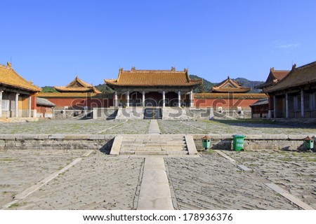 ZUNHUA, CHINA - MAY 11, 2013: Ancient architecture scenery in the Eastern Royal Tombs of the Qing Dynasty