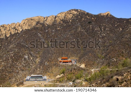 JI COUNTY - APRIL 5: Temple landscape architecture in Panshan Mountain scenic spot, April 5, 2014, ji county, tianjin, China.