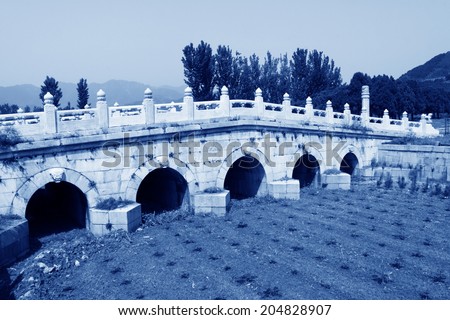 ?ancient China stone bridge landscape architecture in the Eastern Tombs of the Qing Dynasty , Zunhua county, Hebei Province, China.