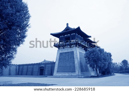 chinese ancient architecture landscape in Film shooting base, Zhuozhou City, Hebei Province, China.