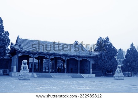 Chinese traditional style great palace gate, at the Old Summer Palace, Beijing, China