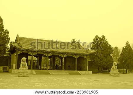 Chinese traditional style great palace gate, at the Old Summer Palace, Beijing, China