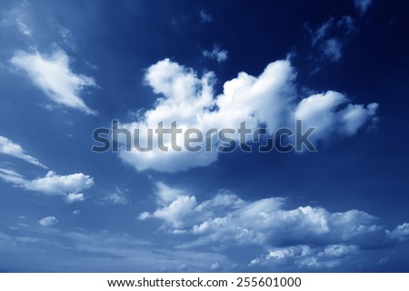 white cloud in the blue sky, Beautiful natural scenery, north china