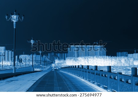 bridge and road lamp under the sky