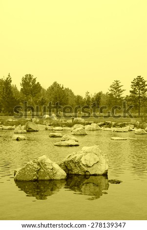 Water rock landscape in a park, china