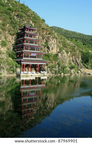 ancient architecture in the waterside, north china