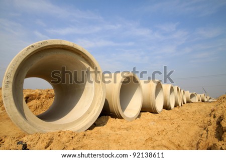underground drainage pipeline construction scene