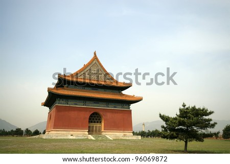 chinese ancient architecture landscape, close up of pictures, Eastern Qing Tombs, Zunhua County, Hebei, china.