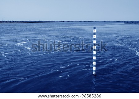surveyor's rod in a river, north china
