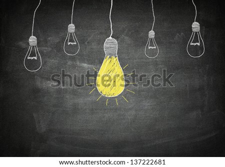 creativity concept for good ideas on blackboard