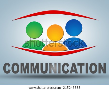 Communication illustration concept on grey background with group of people icons