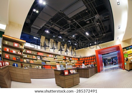 TAIPEI, TAIWAN - May 28: East Taipei has many tea house in the large department stores. It is one of the best place to go and shop for the tea in Taipei, May 28, 2015, Taipei, Taiwan