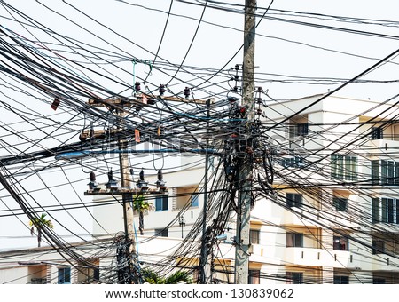 Similar – Image, Stock Photo cord Chaos Muddled Cable