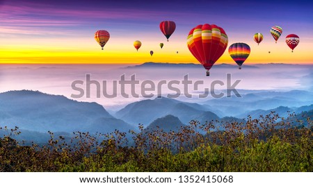 Similar – Image, Stock Photo Balloons in the morning