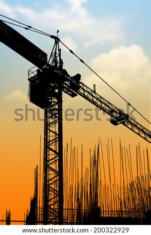 Construction site silhouette