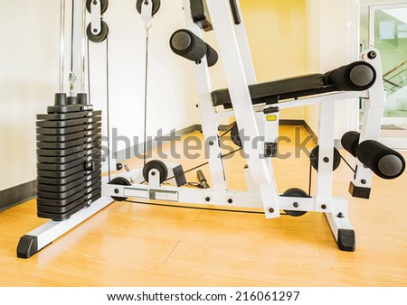 A gym and sporting equipment for physical exercise