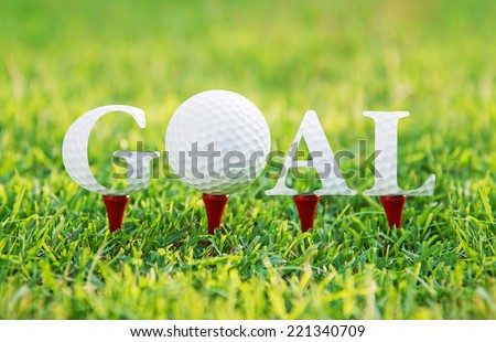 Goal word on green grass background ,goal concept.