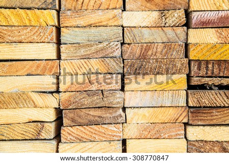 Stack of wood lumber for background, Stacked Wood Cut