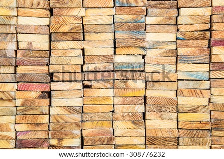 Stack of wood lumber for background, Stacked Wood Cut
