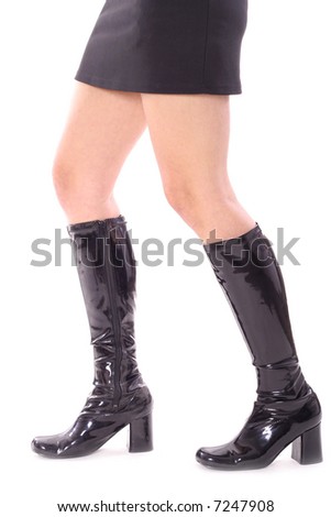 Sexy Legs Walking In Leather Boots Sexy Legs Walking In Leather Boots