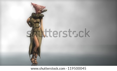elf girl with python