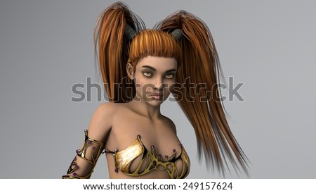 african warrior girl portrait