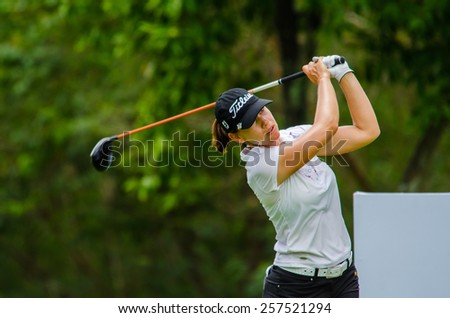 CHONBURI - MARCH 1: Karine Icher of France in  Honda LPGA Thailand 2015 at Siam Country Club, Pattaya Old Course on March 1, 2015 in Chonburi, Thailand.