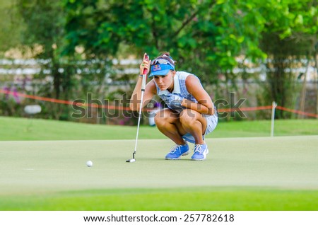 CHONBURI - MARCH 1: Lexi Thompson of USA in Honda LPGA Thailand 2015 at Siam Country Club, Pattaya Old Course on March 1, 2015 in Chonburi, Thailand.