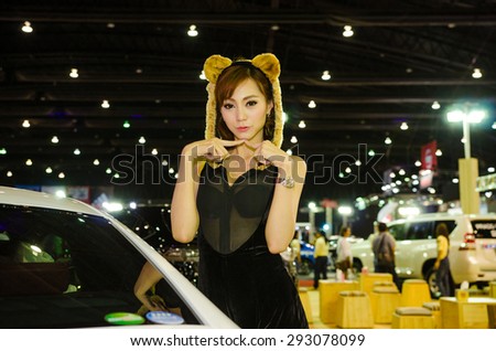 NONTHABURI - JUNE 24 : Unidentified model on display at Bangkok International Auto Salon 2015 is Asean\'s biggest and most Exciting Modified Car Show on June 24, 2015 in Nonthaburi, Thailand.