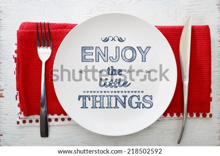 Inspirational meal Enjoy the Little Things with Table Settings