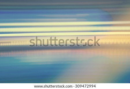 Abstract vintage blue colorful horizontal streaked city lights background