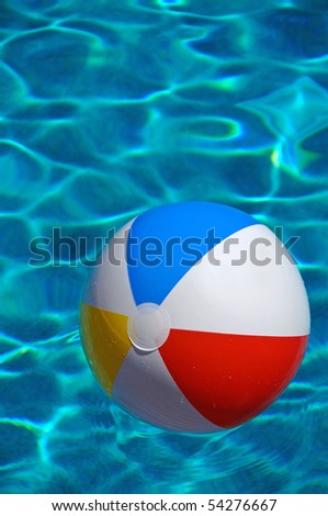 Beach Ball floating in the Swimming Pool