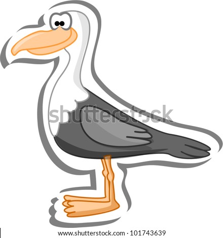 Cartoon Seagull Stock Vector Illustration 101743639 : Shutterstock