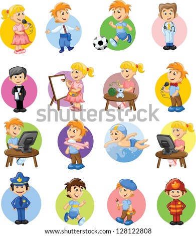 Vector illustration of people different professions