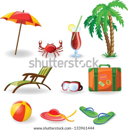 Travel vacation vector icons