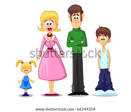 Family - Mom, Dad, Daughter, Son Stock Vector Illustration 66244204 ...