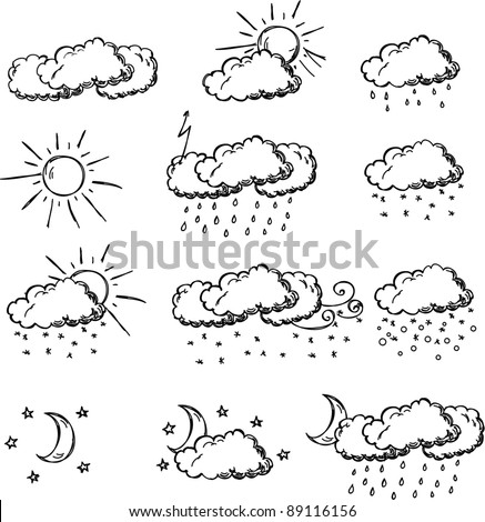 Weather hand drawing icons