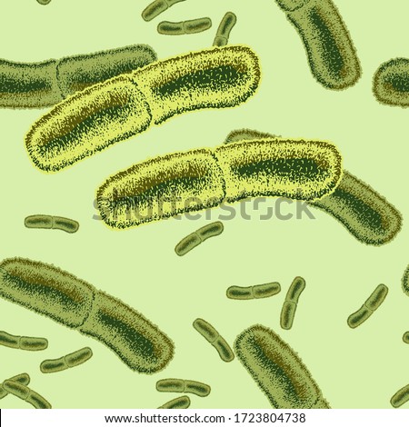 Seamless pattern with yersinia pestis. Vector illustration in vintage engraved style. Stock fotó © 