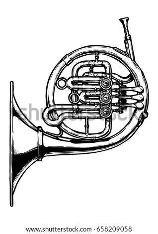 French Horn Free Vector | 123Freevectors