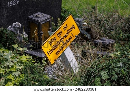 Similar – Image, Stock Photo signpost Cemetery Graves
