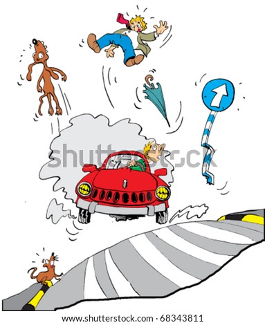 Bad Driver - Vector Illustration - 68343811 : Shutterstock