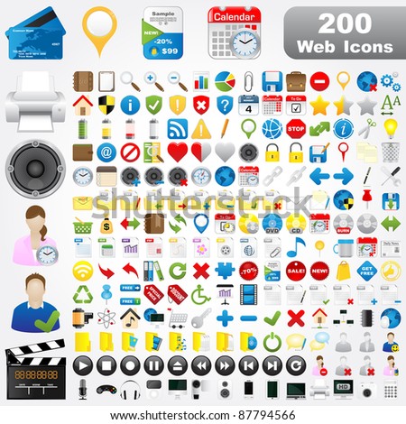 200 Detailed Web Icons