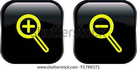 Magnifying glass on black