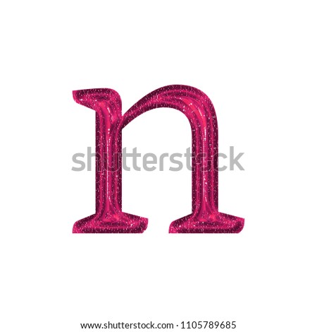 Picnetz Fun Sparkling Glittery Pink Letter N Lowercase In A 3d
