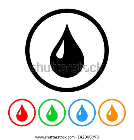Blood Drop Health & Medical Icon in Vector Format with Four Color Variations