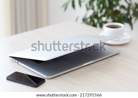 Simferopol, Russia - August 7, 2014: MacBook Pro laptop Apple company. The latest model is presented by the company on October 22, 2013.