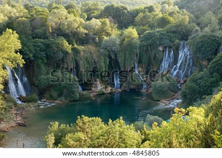Big waterfalls called Kravica in Bosnia and Herzegovina