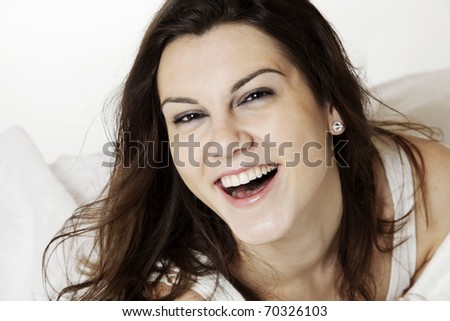 Closeup of Young laughing woman