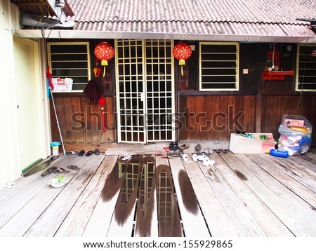 PENANG, MALAYSIA, APRIL 19: Traditional fish village facade on April 19, 2013 in Penang, Malaysia. This historical city centre has been listed as a UNESCO World Heritage Site