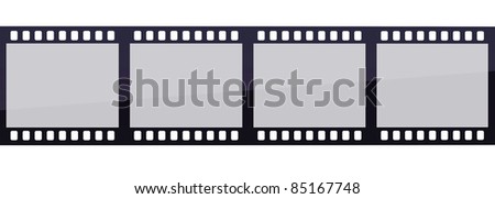 Blank film strips (clipping path and isolated on white)